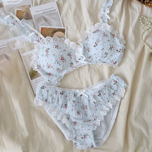 Lingerie Panties and Bra Set Women Japanese Fashion Underwear Set 