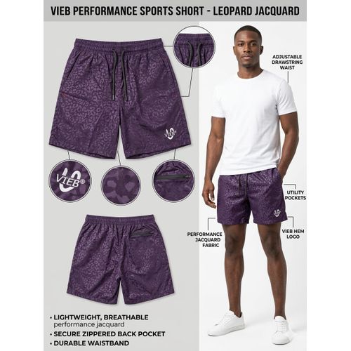 Vieb Regular Fit Lightweight Breathable Printed Shorts - Lemon Jacquard
