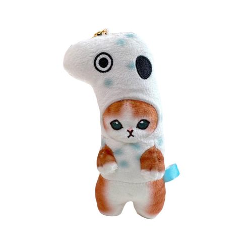 Generic Cat Plush Toy Stuffed Doll Backpack Key Ring Plush Accessories  White