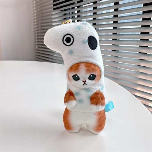 Generic Cat Plush Toy Stuffed Doll Backpack Key Ring Plush Accessories  White