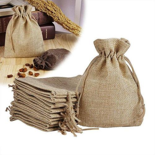 Small hessian drawstring bags outlet