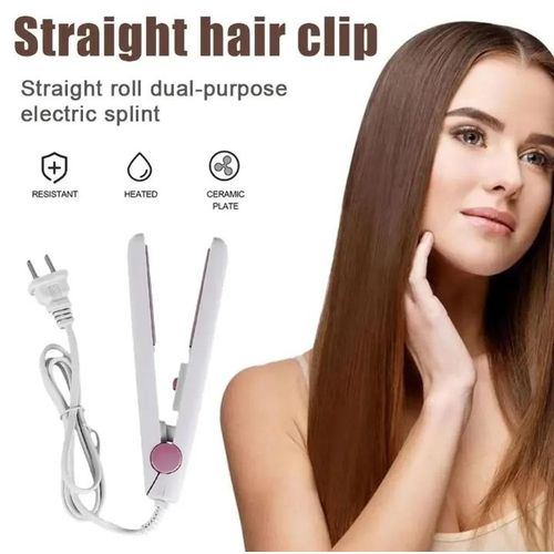 product_image_name-Generic-1 piece Foldable Plastic Wig Display Stand With Mini Hair Straightener Combo -2
