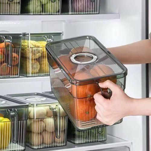 product_image_name-Generic-Acrylic Refrigerator Storage Container With Handle-2pcs-1