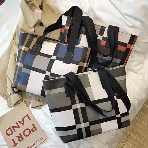 product_image_name-Fashion-Elegant and stylish large-capacity leather shoulder bag, handbag, backpack, and single-shoulder bag for women, featuring a contrasting checkered pattern.-4