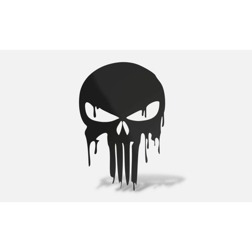 Generic Premium Punisher Skull Petrol Cap Decal/sticker (black) - 1pcs - image 2