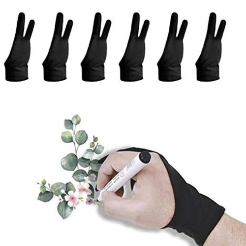6Pcs Two Finger Gloves Tablet Drawing Gloves Anti Touch Gloves Artist  Gloves 