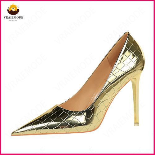 Fashion Embossed High-Heeled Shoes Woman Pumps Pointed Toe Party Women ...