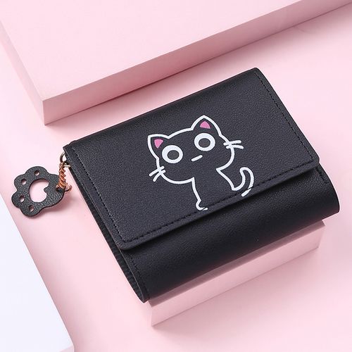 Women Wallet Cute Cat Short Wallet Leather Purse Girls Money Bag Card  Holder Green | Fruugo ES