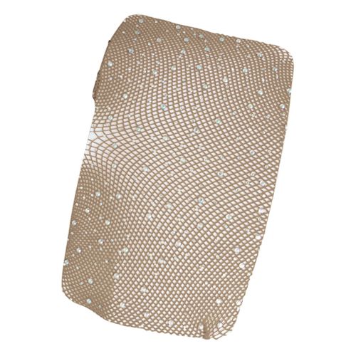 Generic Womens Fishnet Long Stockings Crystal Rhinestones Stretchy Khaki