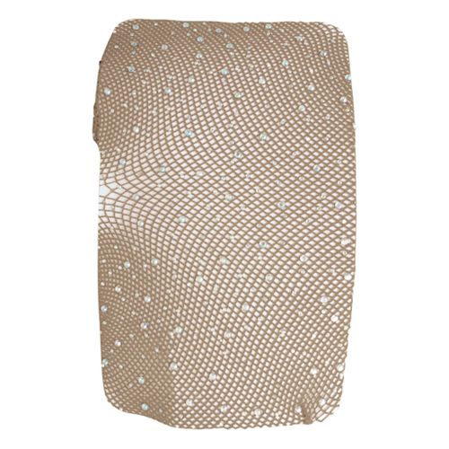 Generic Womens Fishnet Long Stockings Crystal Rhinestones Stretchy Khaki - image 6