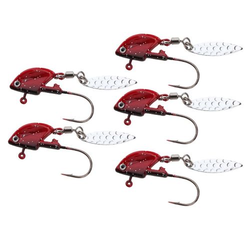 Generic 10Pcs Red Underspin Swimbait Hooks With Glowing Type Lead