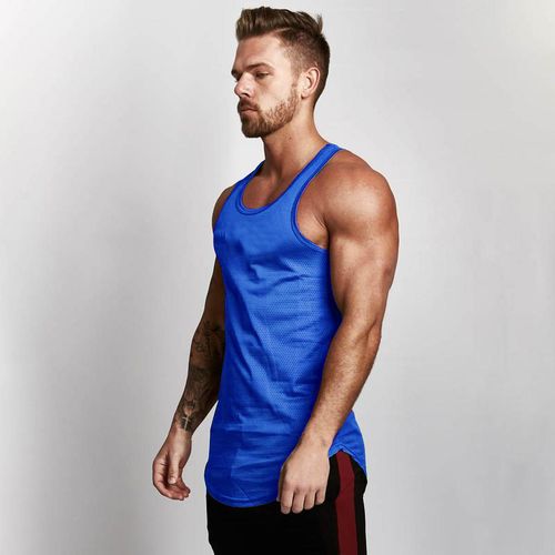 Gym Fitness Vest Men's Mesh Tank Top Workout Sport Muscle Sleeveless Shirt