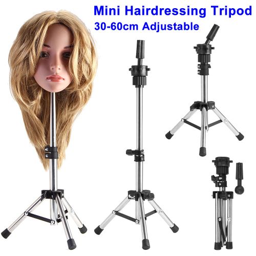 Adjustable Wig Stand Tripod Stainless Steel Long Tripod Stand Holder  Mannequin Head Hairdressing Training Head stand Hair Tools