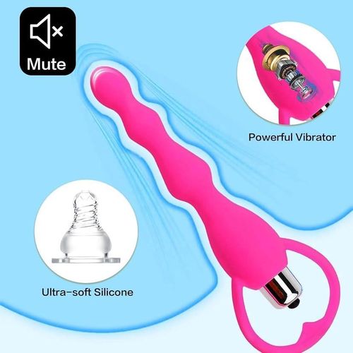 Generic Silicone Vibrating Anal Beads Butts Plug - image 2