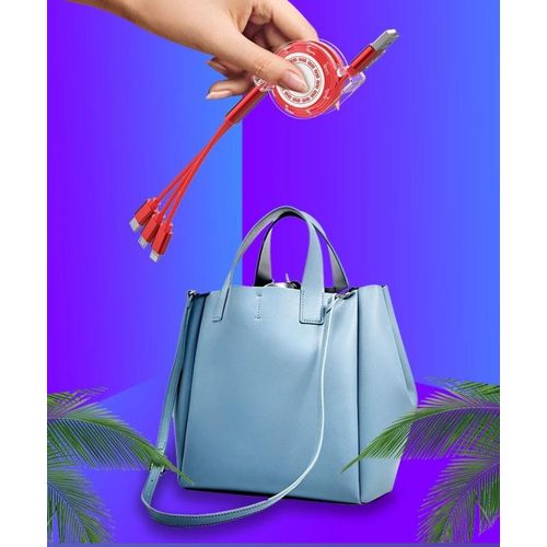 Generic Stretchable data cable for fast charging, capable of charging up to three devices. Universal mobile charging cable. - image 7