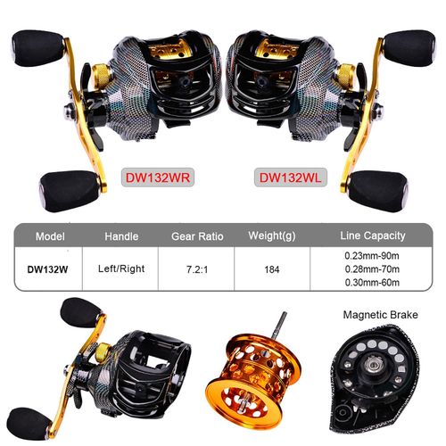 Generic Baitcasting Reels 18+1 Bearings 7.2:1 Gear Ratio 10