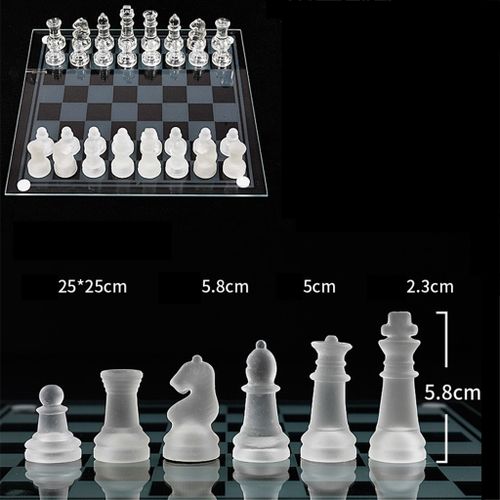 Generic BOARD GAME GLASS CHESS SET BEAUTIFUL UNIQUE GIFT 32 PIECES ADULTS KIDS - image 5