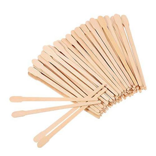 Generic 100Pcs Ice Cream Sticks Natural Wooden Sticks Waxing 8.8CM Length  Wood DIY Making Handwork Craft Flat Head Sticks Kitchen Tools-Pointed