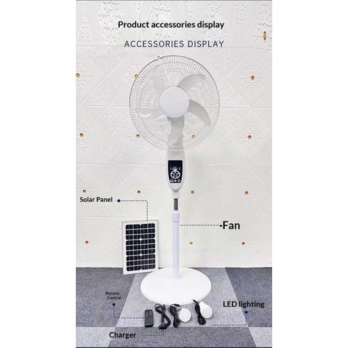 Generic 16 inches Solar standing fan  with bulbs