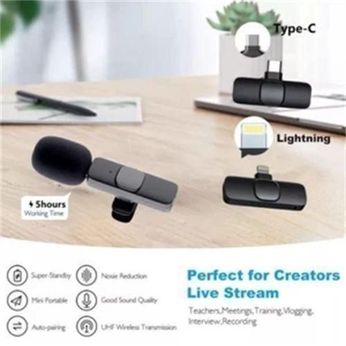 Litglobe 2-in-1 Wireless Lavalier Microphone Noise Reduction Mini Clip-on Mic for iPhone Android Type-C Lightning Live Streaming Recording - image 7