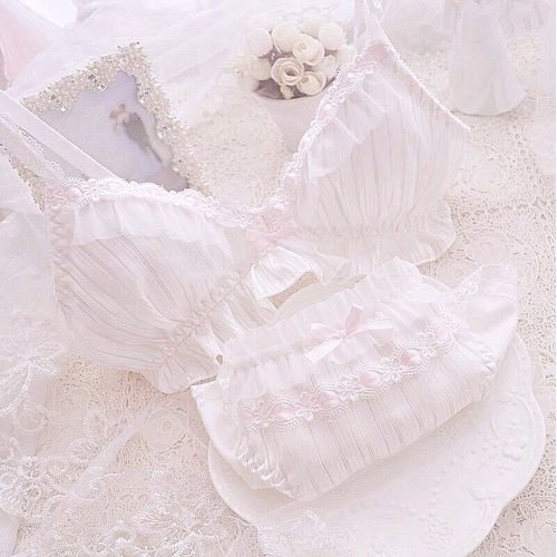 Fashion Schoolgirl Lolita Lace Transparent Bra And Set Japanese Cute Kawaii  Bra Set