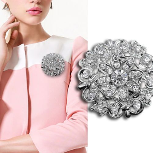 New Colorful Rhinestone Flower Gorgeous Crystal Fashion Women Charm Brooch  Pin