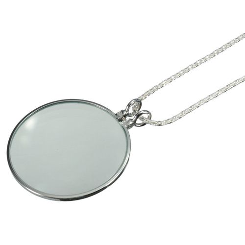 Monocle Lens Necklace 5x Magnifier Coin Magnifying Glass Pendant