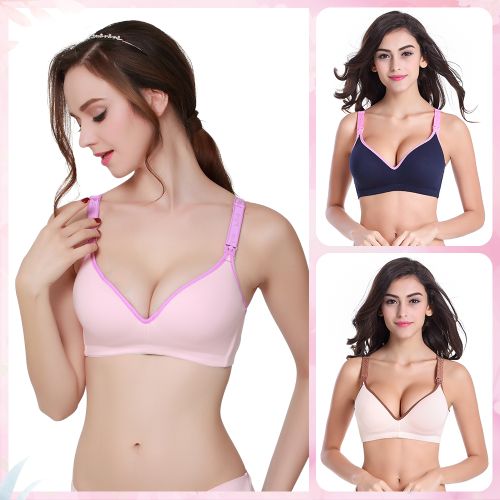 Cotton Maternity Nursing Bra Breathable Open Breast Feeding Bra For Women  Plus 