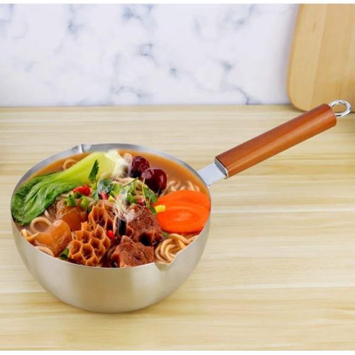 product_image_name-Generic-Quality Non-Stick Stainless Steel Sauce Pan with Pour Spouts & Heat-Resistant Wood Long handle -2