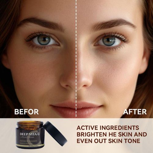 product_image_name-Generic-GLOWING FACE Deep Vita C Face Cream with 5% Niacinamide & Collagen Vitamin Face Moisturizer Brightening, Hydrating & Antioxidant Protection Anti-Ageing Wrinkle Pores Control Cream Repair Skin Face toner Skin Hydrating Smooth Tight skin Glow-3