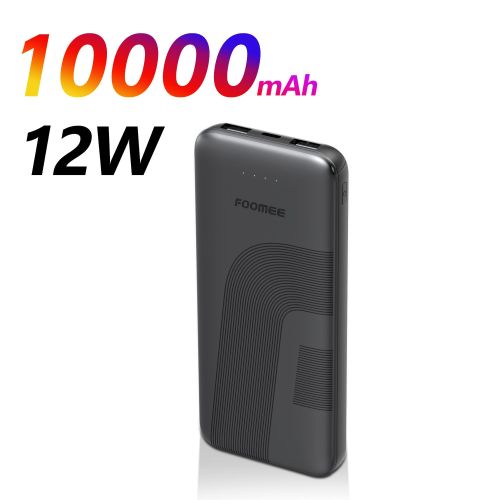 product_image_name-FOOMEE-10000 mAh Portable Slim Power Bank with 12W Fast Charging and LED Light Indicator-1