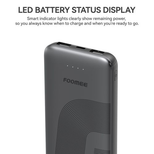 product_image_name-FOOMEE-10000 mAh Portable Slim Power Bank with 12W Fast Charging and LED Light Indicator-4