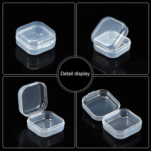 Small Plastic Storage Container Boxes Mini Clear Jewelry Earplugs Container