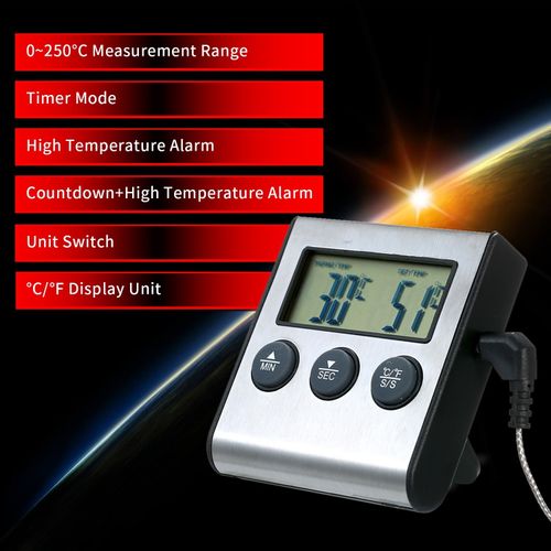 Tp700 Digital Remote Wireless Food Kitchen Oven Thermometer Probe For BBQ  Grill Oven Meat Timer Temperature Manually Set