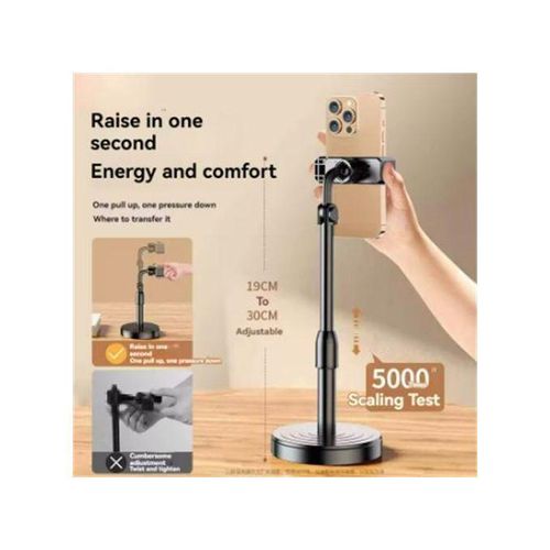 product_image_name-Generic-Adjustable Smartphone Holder Stand – 360° Rotation Black Phone Stand-7