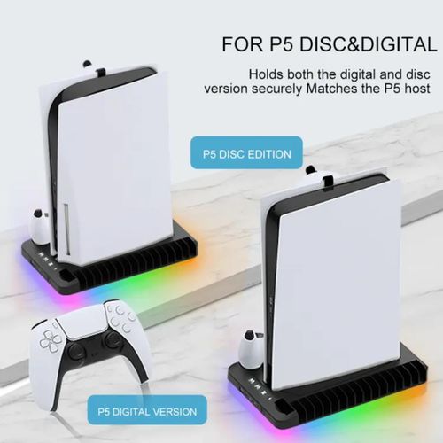 Generic  Multi-Function Vertical Dual Charging Stand with Cooling Fan - image 4