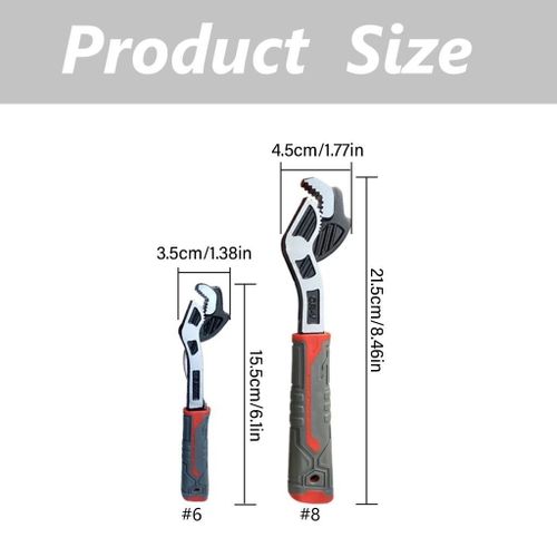 Generic 2pcs Multifunctional Wrench,Adjustable Pipe Wrench,Drive Ratchet Socket Wrench  Home Auto Plumbing Repair Tool - image 7