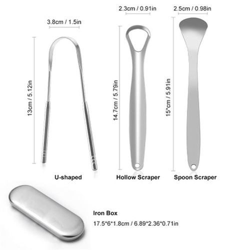 Stainless Steel Tongue Cleaner/Scraper - BEST remedy for bad breath  Quantity in each pack 1 piece