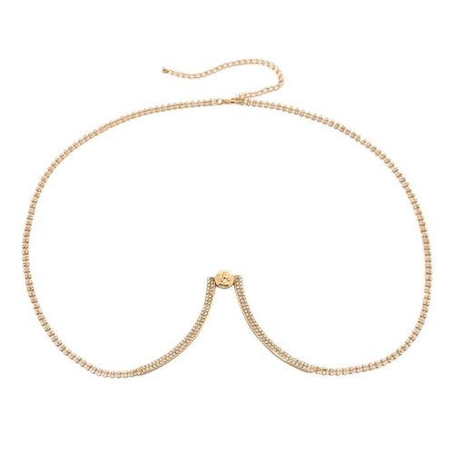 Fashion Coin Chest Bracket Bra Chain Underwear Sparkly Chains For Bikini  Gold