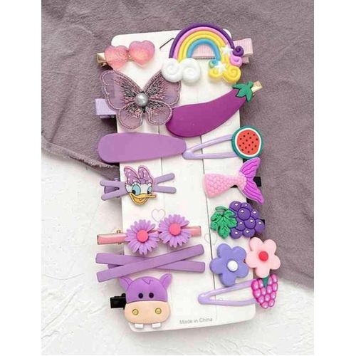 product_image_name-Fashion-14 pcs/1 pack carton girl hair clips set Flower fruit baby Girl barrettes hairpins kids hair accessories Gift set-2