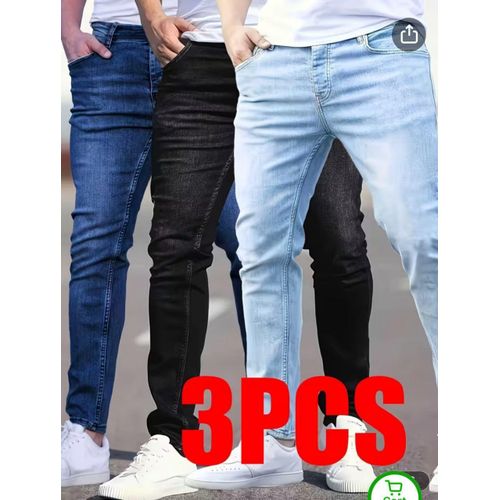 product_image_name-Fashion-3in1 Classic Slim-Fit Denim Jeans For Men-1