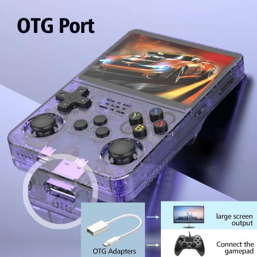 Generic R36S Retro Handheld Game Console Linux System, 64G - Purple - image 3