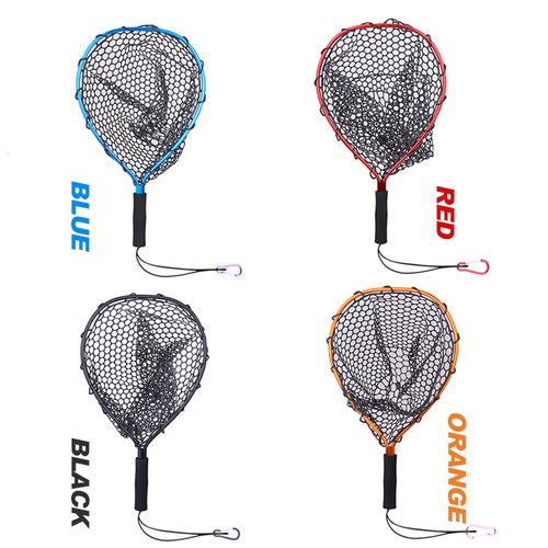 Generic Fly Fishingding Net Outdoor Fishing Brail Blue Soft Rubber  Materialding Net Eva Handle Fishing Nets Tool Accessory