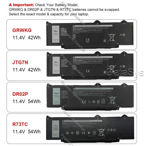 DELL Precision 3490, 3580 Series Laptop Battery - Replace Part Numbers: GRWKG (11.4V 42WH)) - image 7