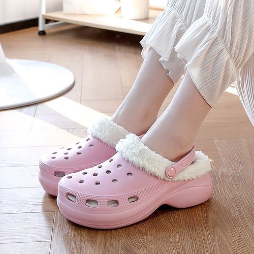 Pink winter crocs top