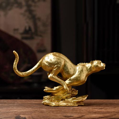 Generic Leopard Statue Resin Cute Cheetah Figurine For Home Office