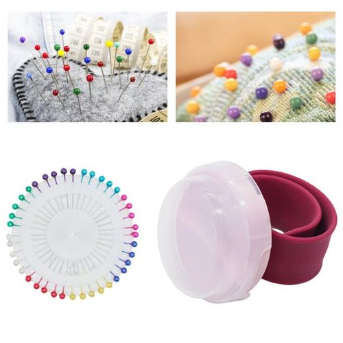 Generic Magnetic Wrist Pin Holder & 40Pcs Pins Sewing Pin Cushion