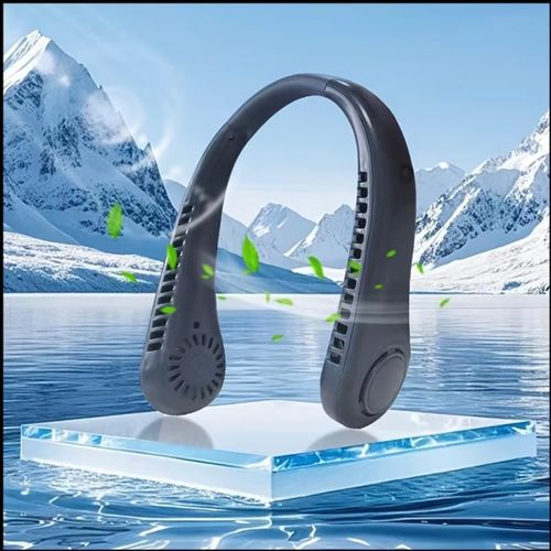 Generic Neck Hanging Fan - Multifunctional USB Rechargeable Fan with 3-Speed Settings - image 3