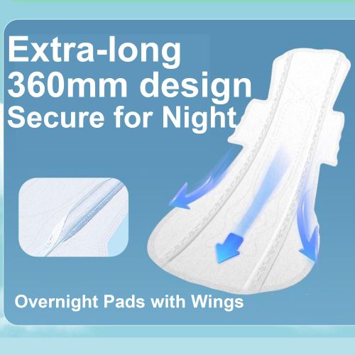 product_image_name-FRISS-Overnight Pads with Wings 360mm Extra Long Heavy Flow Protection for Night Use 6Pack 4pcs/pack-5