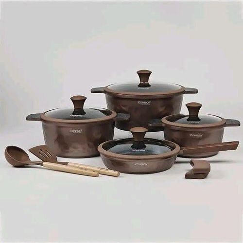 Generic 3PCS Set Diecast Non-Stick Pots & frying pan-Granite